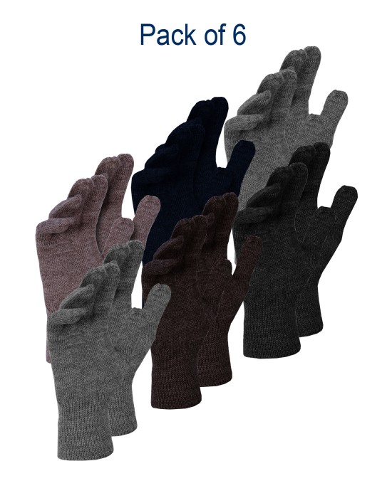 Pure Wool Gloves Plain P6